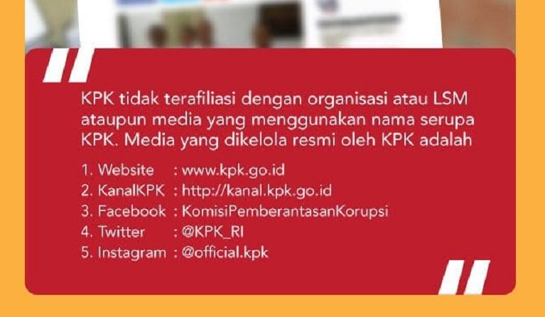 Juru Bicara KPK Febri Diansyah menegaskan KPK tidak terafiliasi dengan situs berita online bernama KPK-Online.com - Image