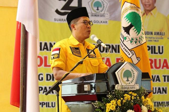 Anggota Fraksi Golkar Mukhamad Misbakhun meminta semua caleg di Dapil Pasuruan untuk tidak saling berebut suara. - Image