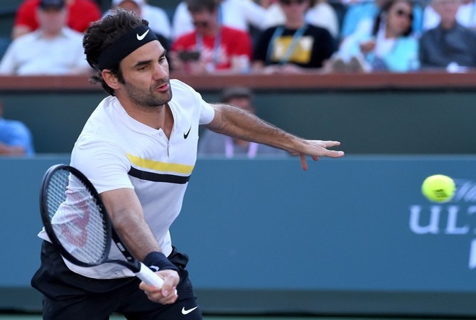 Roger Federer lolos ke semifinal turnamen Indian Wells Masters 2018. - Image