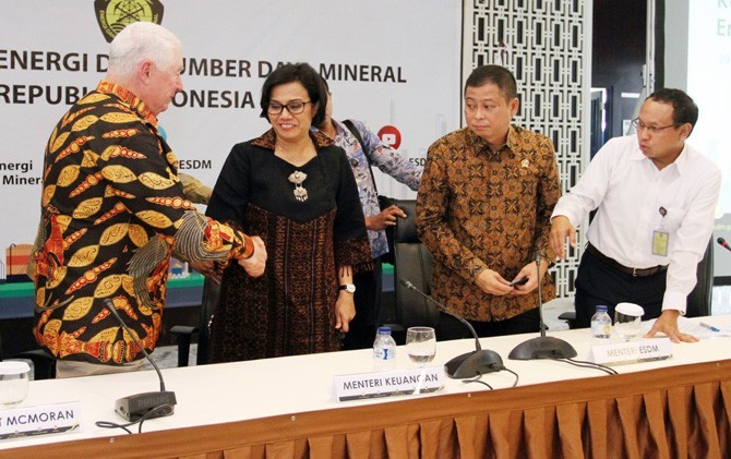 konferensi pers pemerintah RI dengan Freeport Mc Moran - Image