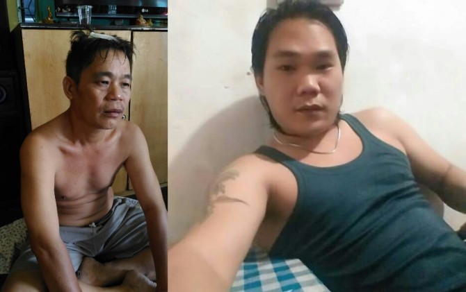 PERBEDAAN. Achiang (kanan) yang memiliki tato di lengan kanan, sedangkan Akhiang (kiri) tidak ada. - Image