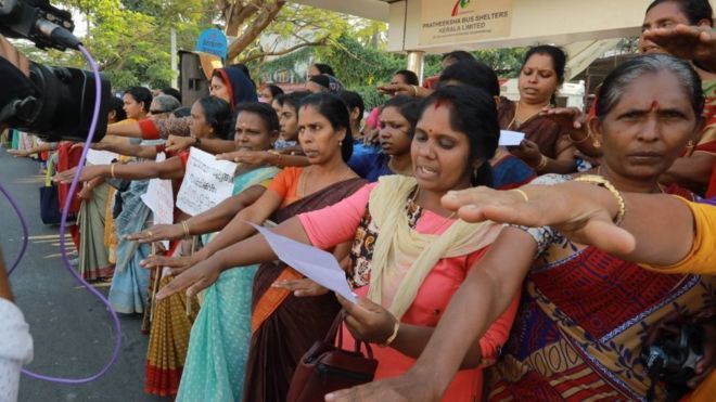 Perempuan di negara bagian Kerala, India membentuk barisan panjang sejauh 620 km untuk mendukung kesetaraan gender - Image