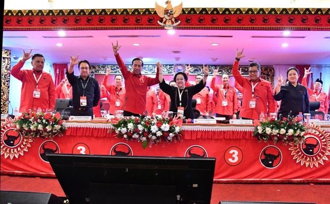 Deklarasi Joko Widodo (Jokowi) sebagai calon presiden (capres) Partai Demokrasi Indonesia Perjuangan (PDIP). - Image