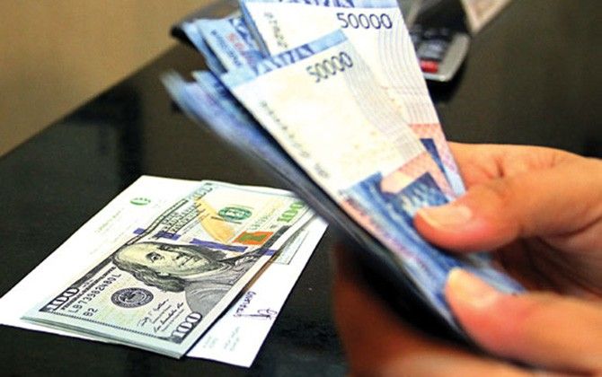 Ilustrasi penukaran uang di sebuah money changer - Image