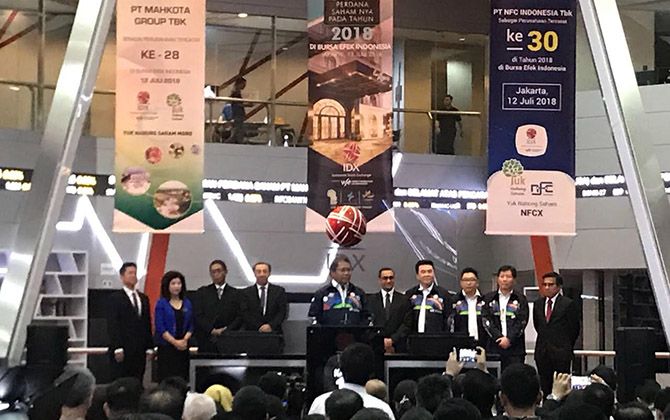 PT NFC Indonesia Tbk (NFCX) saat meresmikan pencatatan saham perdananya - Image