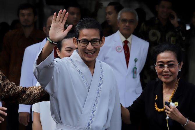 Bakal Calo Wakil Presiden Sandiaga Uno menuturkan detik-detik saat dirinya ditunjuk menjadi cawapres Prabowo Subianto. Saat itu Erick Thohir masih menemaninya. - Image