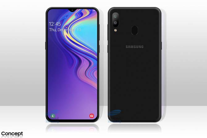 Konsep render Galaxy M20, perangkat mid-range terbaru Samsung yang siap melenggang. - Image