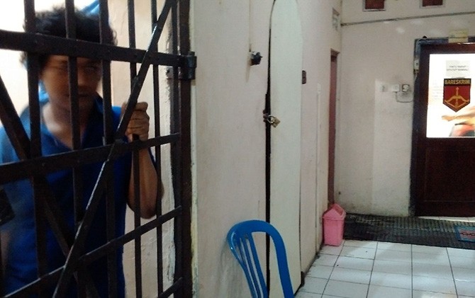 Angker: Kondisi ruang tahanan di Polsek Serengan, Solo, Jawa Tengah (Jateng) yang terkenal angker. - Image