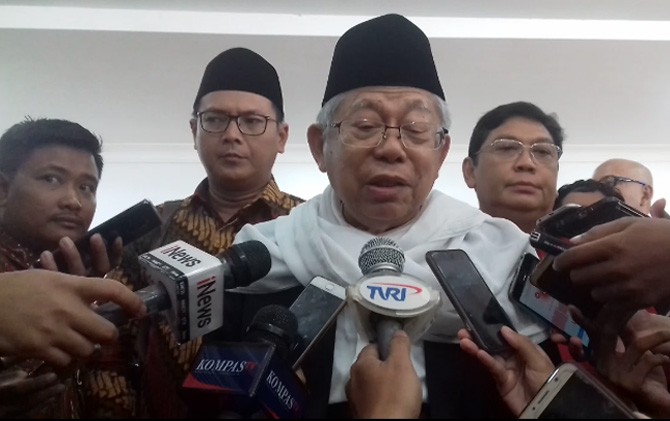 Ketua Umum Majelis Ulama Indonesia (MUI), KH Maruf Amin meminta tempat ibadah tak dijadikan sebagai lokasi kampanye - Image