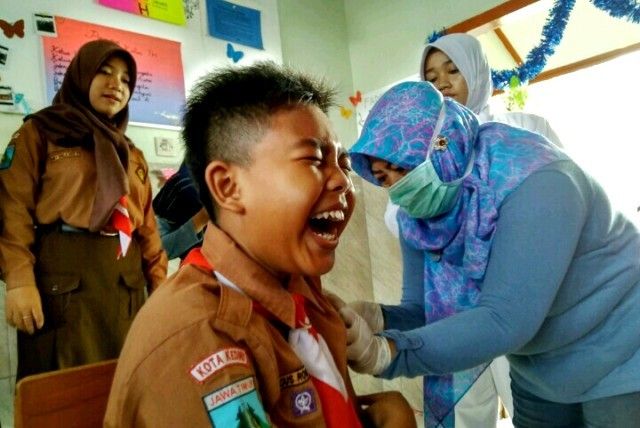 ILUSTRASI: Program imunisasi Measles Rubella (MR) di Kota Solo belum sepenuhnya berjalan. - Image
