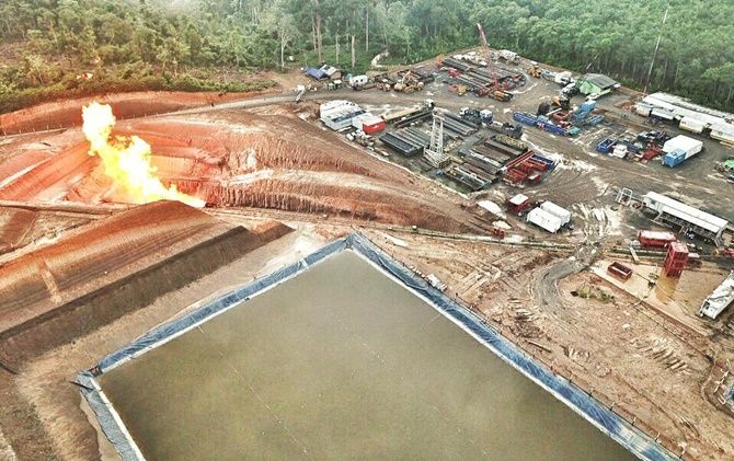 Kondisi eksplorasi Blok Sukakemang, Desa Tampang Baru, Kecamatan Bayung Lincir, Muba, Sumsel. - Image