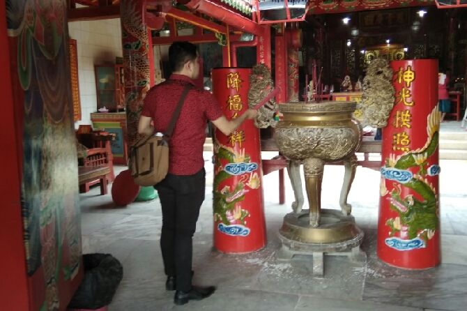 Kondisi klenteng Dewi Kwan Im Palembang. - Image