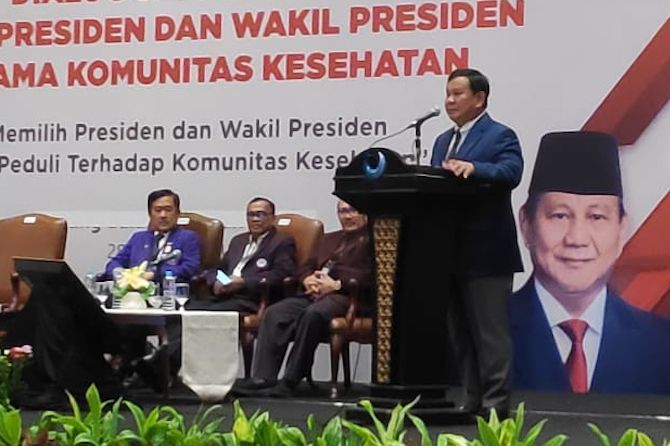 Capres nomor urut 02 Prabowo Subianto mengaku ingin mendirikan akademi perawatan dan Rumah Sakit. - Image