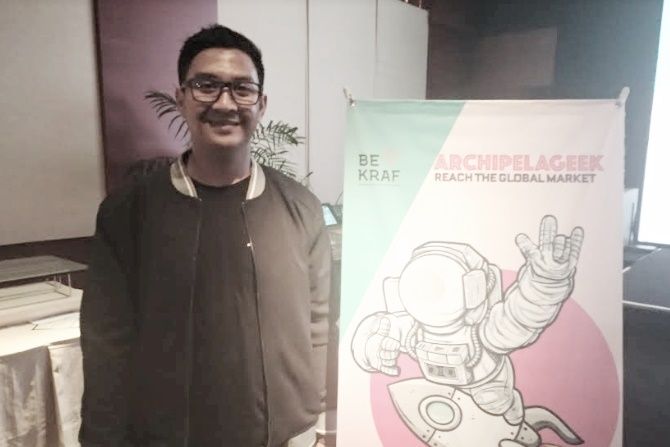 Adi Dharma Sudradjat, Founder Noore, ketika ditemui di konferensi pers Delegasi Archipelageek 2019, Plaza Senayan, Jakarta Pusat, Selasa (26/2). - Image