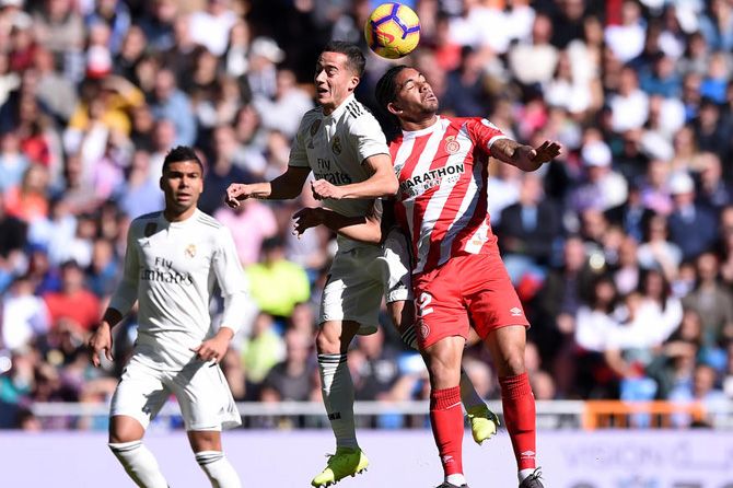 Real Madrid secara mengejutkan kalah 1-2 saat menjamu Girona, Minggu (17/2) malam WIB - Image