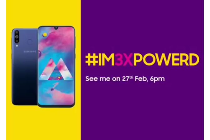 Screenshot peluncuran Samsung Galaxy M30 di India pada 27 Februari mendatang. - Image