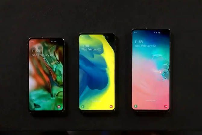Jajaran smartphone terbaru Samsung yakni Galaxy S10e, Galaxy S10 dan Galaxy S10 Plus. - Image