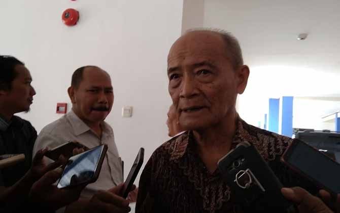 Mantan Ketum PP Muhammadiyah Buya Syafii Maarif saat di P4TK Matematika Kemendikbud Jogjakarta, Senin (25/3). - Image