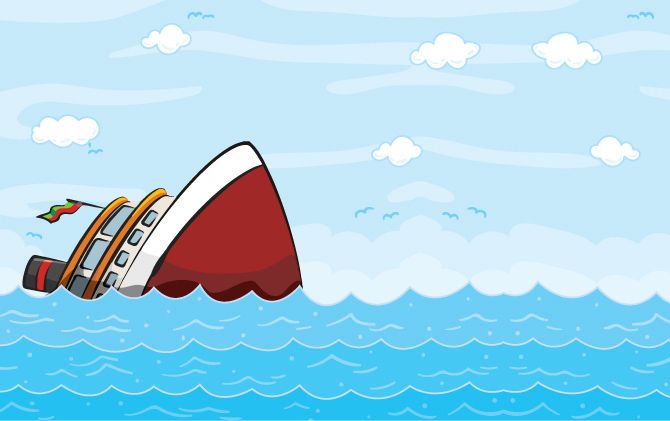 ILUSTRASI: Kapal tenggelam. - Image