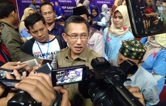 PILPRES: CEO Polmark Indonesia, Eep Saefulloh saat dijumpai usai forum Pikiran, Akal, dan Nalar di Hotel Grand Arkenso, Kota Semarang, Rabu (13/3). - Image