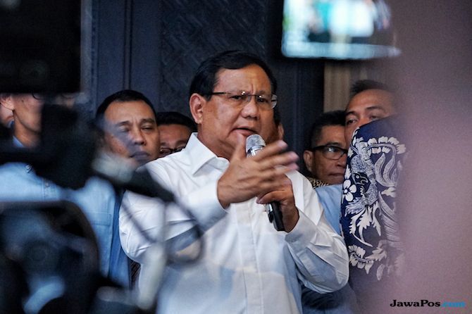 Capres nomor urut 02 Prabowo Subianto berjanji akan mengangkat orang-orang berintegritas untuk masuk dalam kabinetnya jika kelak terpilih sebagai presiden. - Image