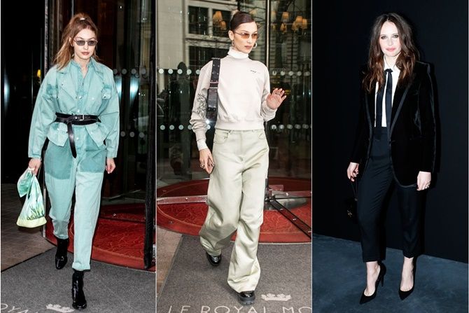 Beberapa gaya street style selebriti Hollywood dalam ParisFashion Week Fall/Winter 2019. - Image