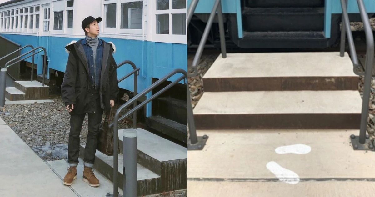 Korea Tourism Organization membuat tanda jejak RM BTS untuk spot foto - Image
