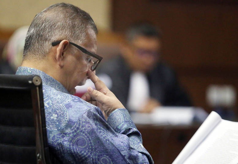 Mantan Direktur Utama PLN Sofyan Basir menjalani sidang dakwaan kasus suap proyek PLTU Riau-1 di Pengadilan Tipikor, Jakarta Pusat, Senin (24/6/2019). Dalam surat dakwaan itu, Sofyan disebut melanggar Pasal 12 huruf a juncto Pasal 15 Undang-Undang (UU) Pe - Image
