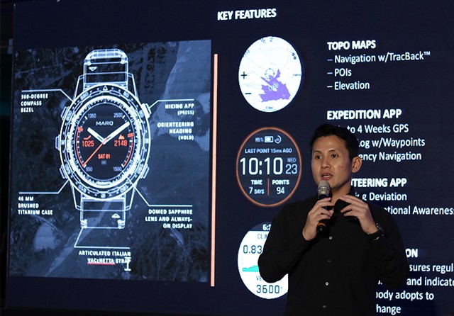 Marketing Manager Garmin Indonesia Rian Krisna saat memperkenalkan Garmin Marq, Rabu (31/7). (Garmin Indonesia for Jawa Pos) - Image