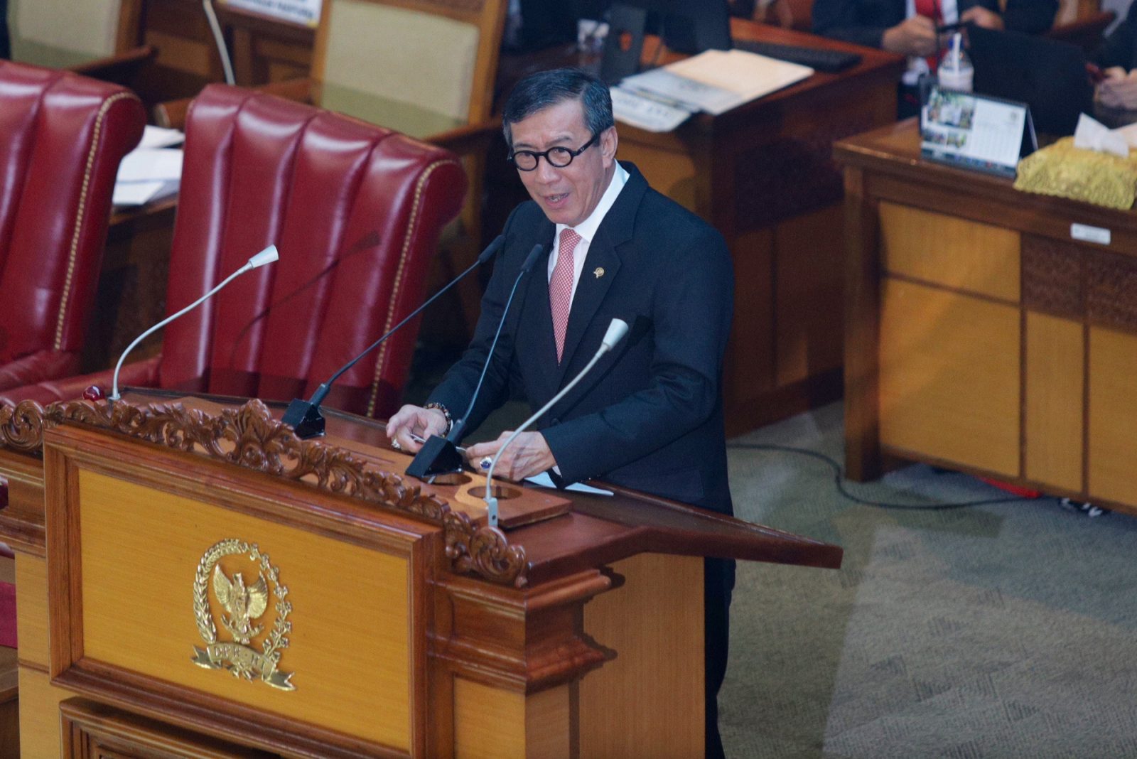 Menteri Hukum dan Hak Asasi Manusia (HAM) Yasonna H. Laoly. (Dery Ridwansah/ JawaPos.com) - Image