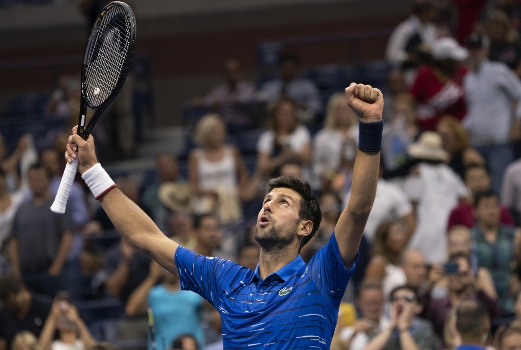 Novak Djokovic of Serbia celebrates after defeating Denis Kudla of the US during the Round Three Men - Image