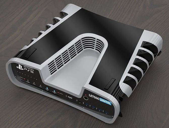 Render konsep Sony PlayStation 5 sebelumnya oleh LetsGoDigital. (LetsGoDigital) - Image