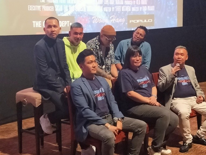 Jumpa pers film Pemburu di Manchester Biru di bilangan Epicentrum Rasuna Said. (Abdul Rahman/ JawaPos.com) - Image