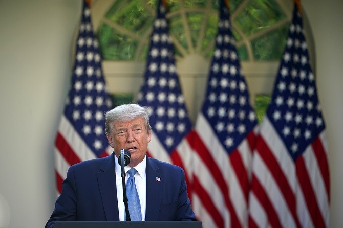 US President Donald Trump speaks during the daily briefing on the novel coronavirus, COVID-19, in the Brady Briefing Room at the White House on April 3, 2020, in Washington, DC. (Photo by Mandel NGAN / AFP) - Image