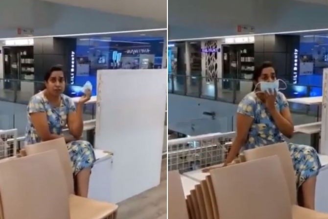 Perempuan mengamuk dan mencakar polisi saat ditegur untuk menggunakan masker. (AsiaOne) - Image