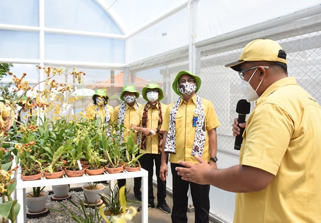 Direksi Petrokimia Gresik saat meresmikan perluasan area riset di kebun percobaan, Senin (17/8). (Petrokimia Gresik for JawaPos.com) - Image