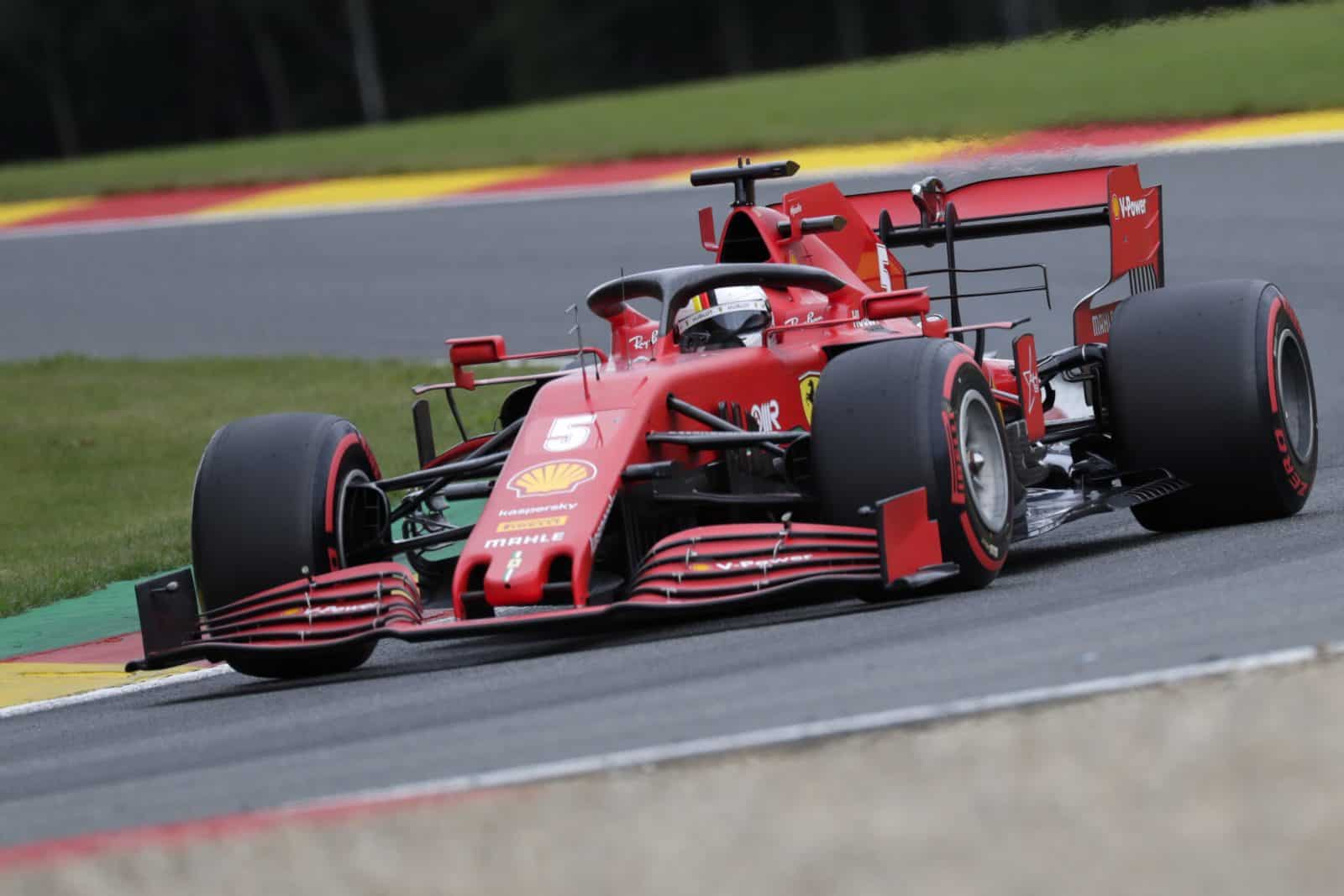 Sebastian Vettel saat beraksi pada GP Belgia. (Lars Baron/AFP). - Image