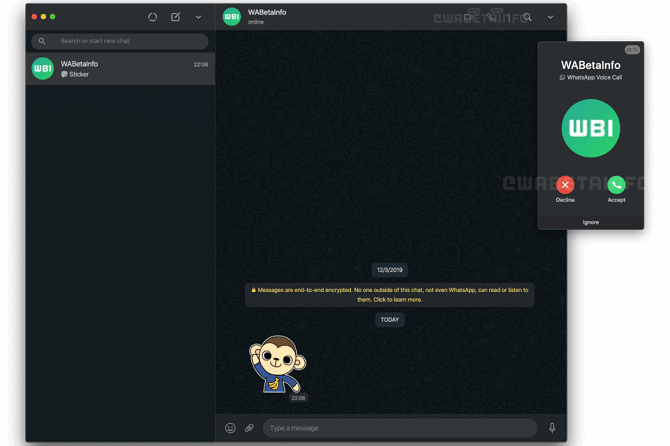 Fitur baru WhatsApp Web untuk panggilan suara segera hadir. (WABetaInfo). - Image