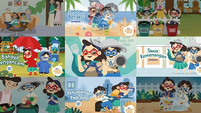 Peluncuran seri dongeng edukasi Sampahku Tanggung Jawabku secara virtual (28/11). Hilmi Setiawan/Jawa Pos - Image