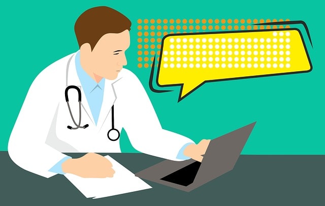 Ilustrasi konsultasi dokter tanpa tatap muka - Image