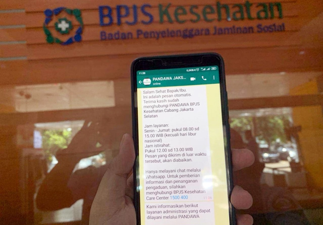 Ilustrasi layanan berbasis aplikasi PANDAWA yang dikembangkan BPJS Kesehatan untuk menghindari kontak langsung saat pandemi - Image