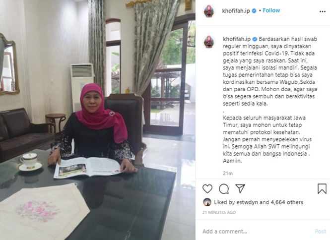 Akun Instagram Khofifah Indar Parawansa. Istimewa - Image