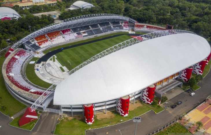 Renovasi Stadion Gelora Sriwijaya Jakabaring (GSJ), Palembang, sudah hampir tuntas. ANTARA Photo) - Image