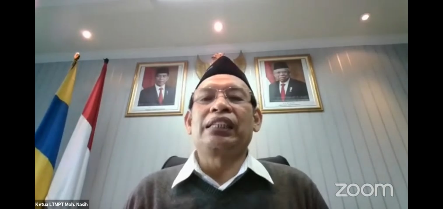 Ketua LTMPT Mohammad Nasih dalam Peluncuran SNMPTN dan UTBK-SBMPTN Tahun 2021, Senin (4/1). (Zoom) - Image