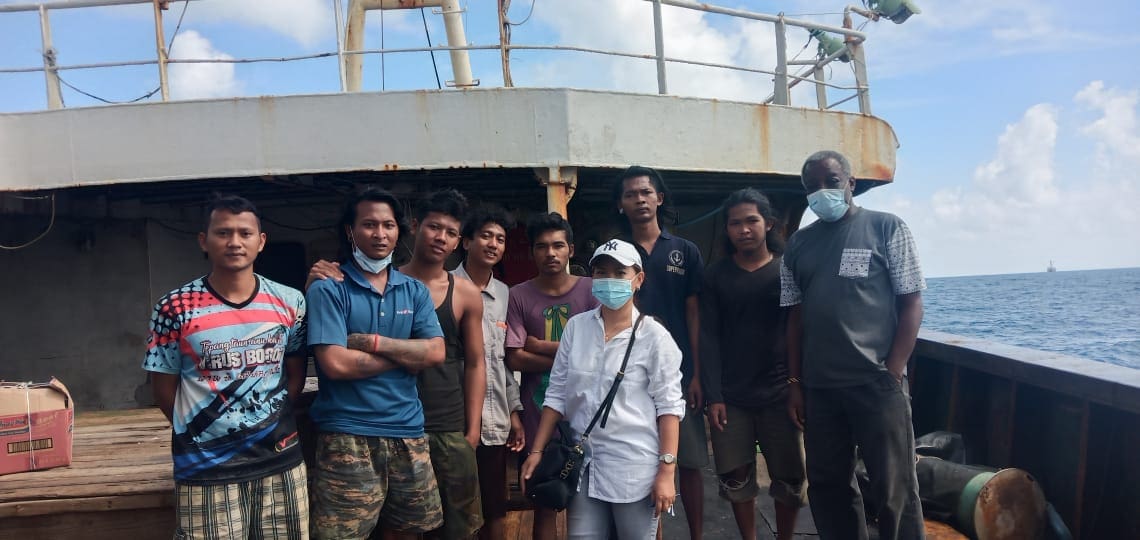 7 orang WNI yang bekerja sebagai Anak Buah Kapal (ABK) di sebuah kapal ikan berbendera Tiongkok dipulangkan KBRI Antananarivo karena dipekerjakan dengan tidak manusiawi. - Image