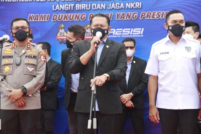 Ketua MPR RI sekaligus Ketua Umum IMI Bambang Soesatyo bersama Kakorlantas Irjen Pol Istiono sepakat bekerja sama. Istimewa - Image