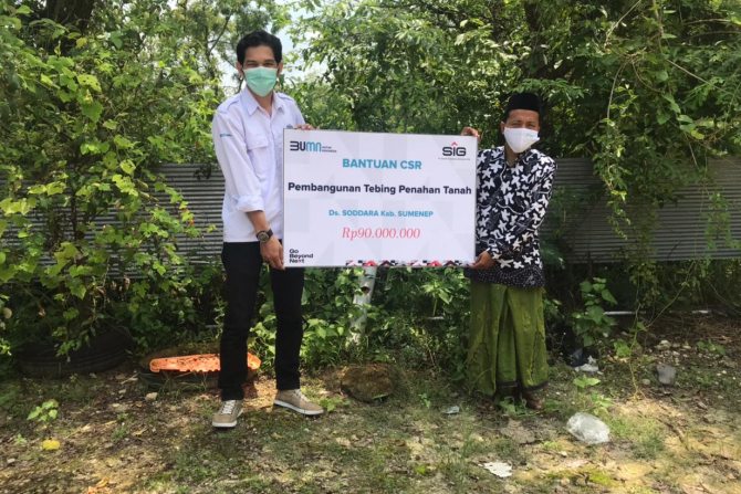 Peningkatan Infrastruktur - Pembangunan Tebing Penahan Tanah di desa Soddara Kab. Sumenep. (istimewa) - Image