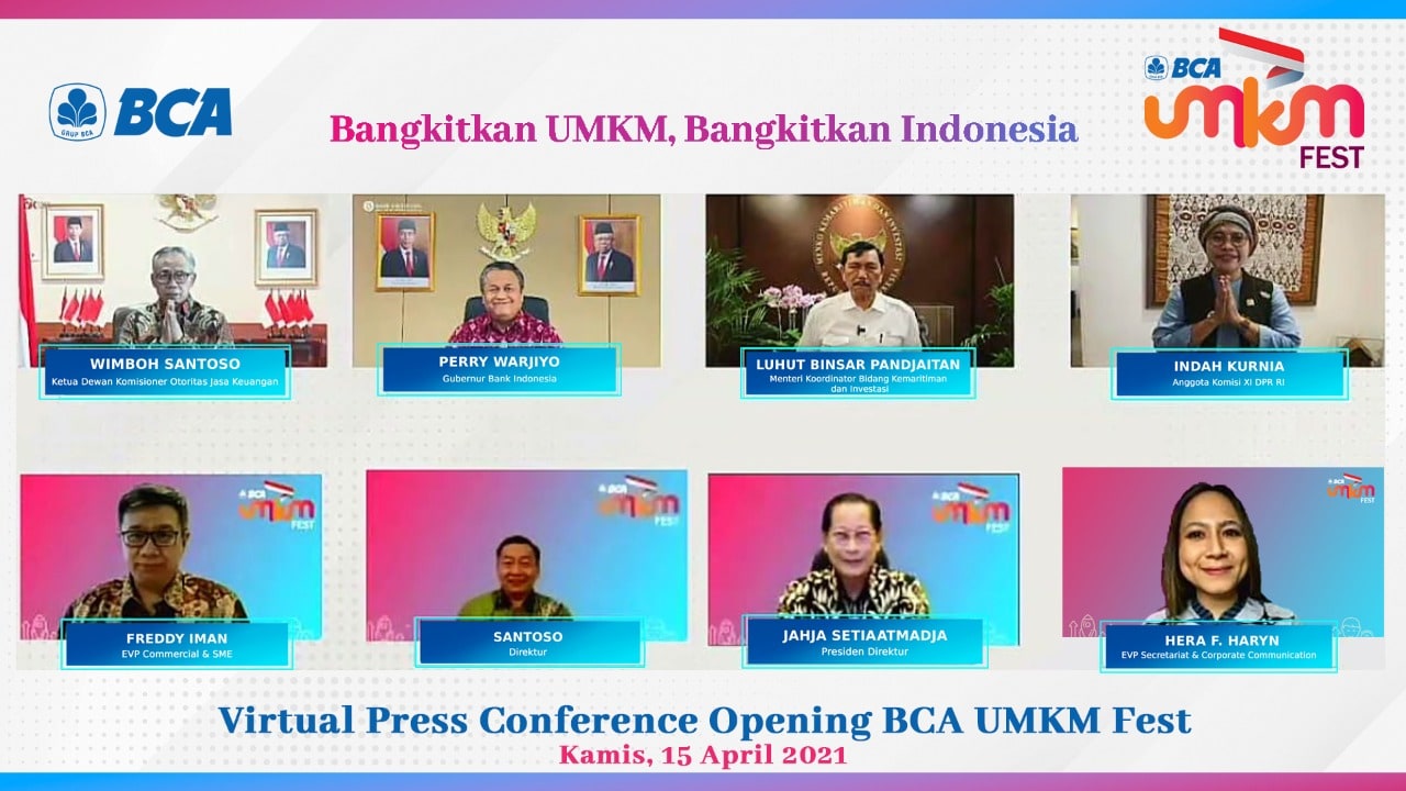 Virtual Press Conference BCA UMKM Fest pada Kamis (15/4). (BCA for JawaPos.com) - Image