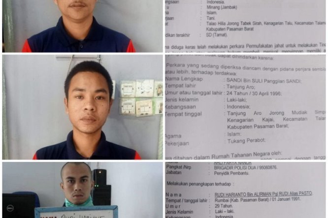 Tiga orang narapidana Lapas Talu Pasaman Barat yang melarikan diri pada Minggu (9/5). Hingga Senin (10/5), mereka belum berhasil ditemukan. Antara - Image