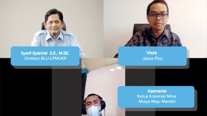Direktur Badan Layanan Umum Lembaga Pengelola Modal Usaha Kelautan dan Perikanan (BLU-LPMUKP) Syarif Syahrial dalam acara Forum Group Discussion (FGD) bersama JawaPos.com, Senin (31/5). - Image